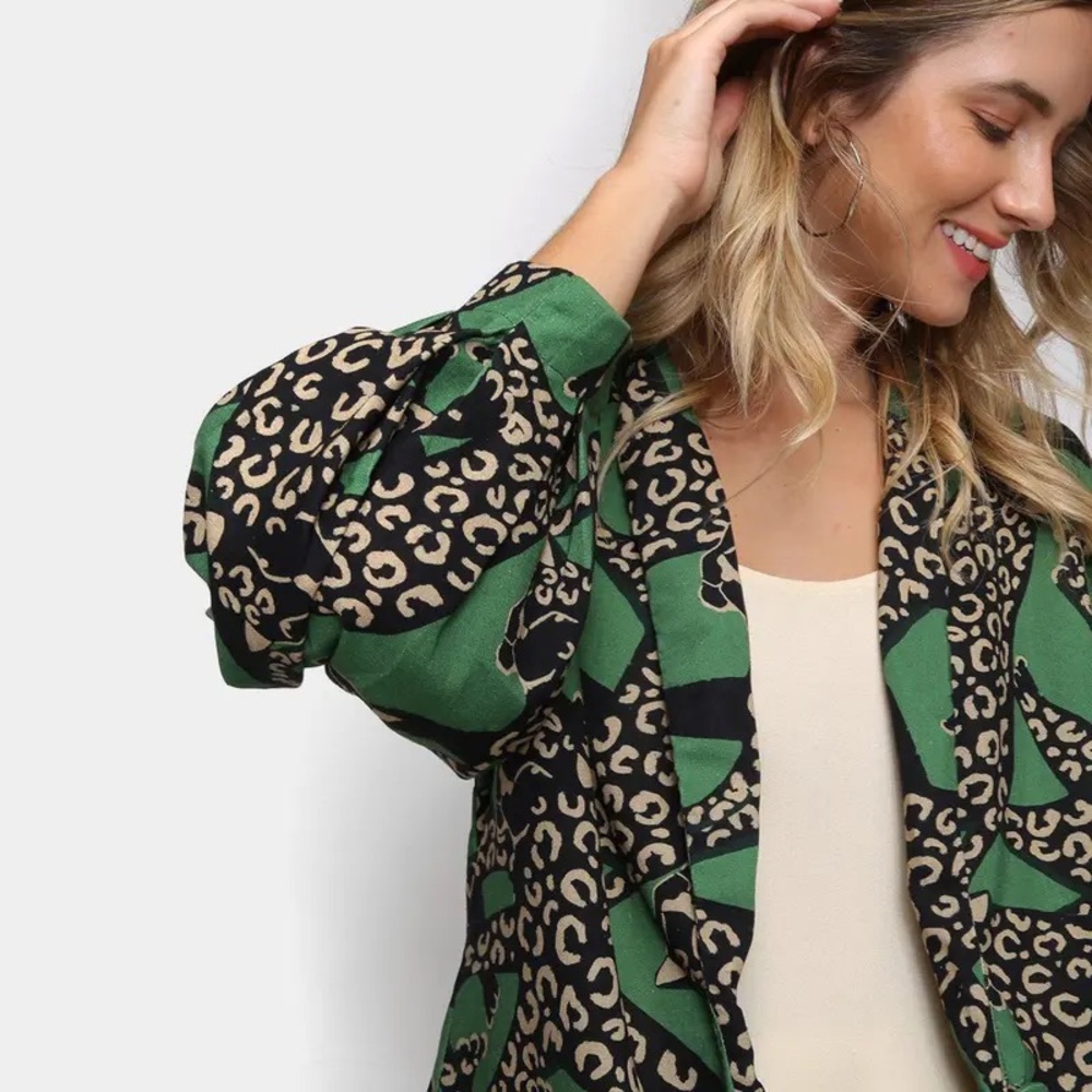 Farm Rio “Dança da Onça” - Leopard Print Oversized Blazer - Picture 2 of 8